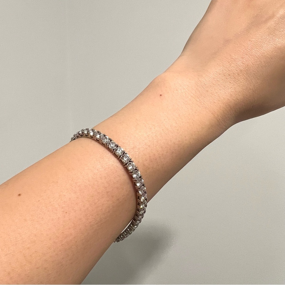 Sterling Silver Simulated Diamond Tennis Bracelet
